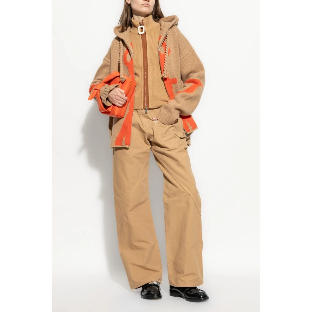 JW Anderson Geribbelde Vest Beige Dames