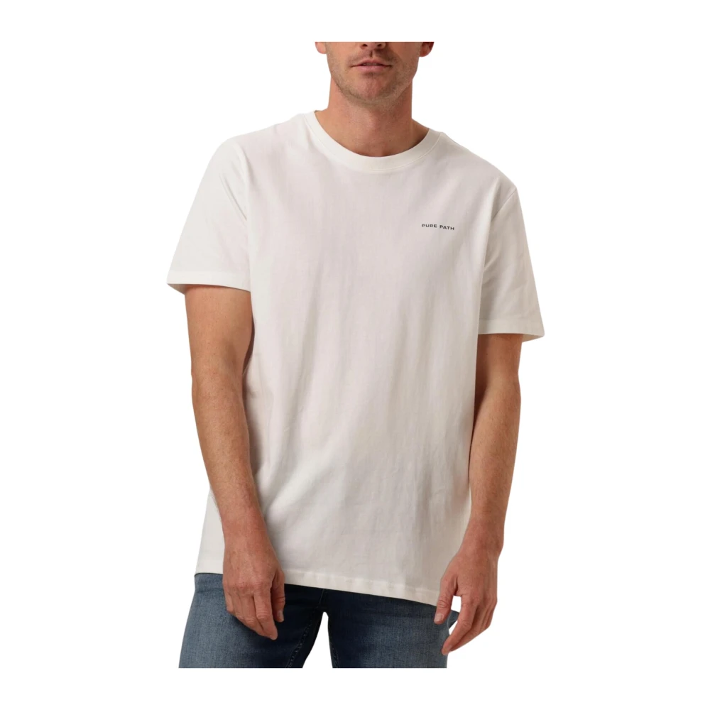 Pure Path Heren Regular Fit Crewneck T-shirt White Heren