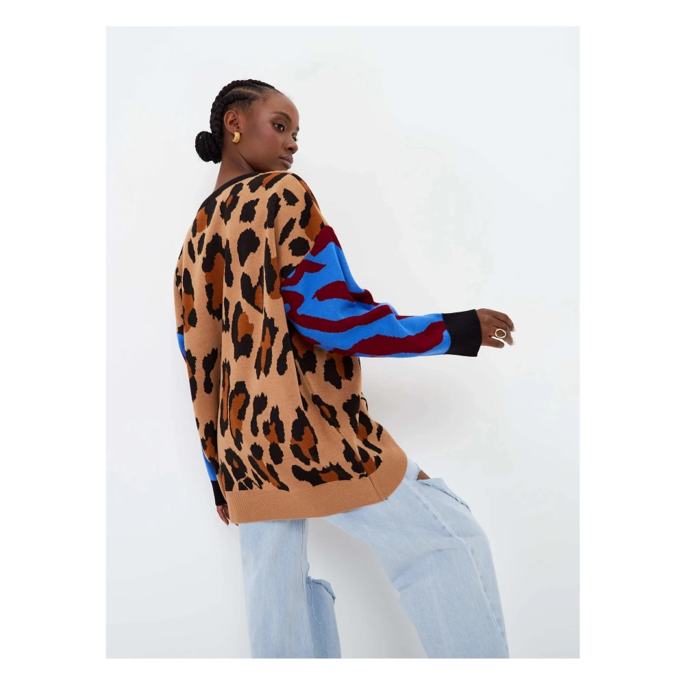 Cesare Gaspari Oversized Jumper Brown Dames
