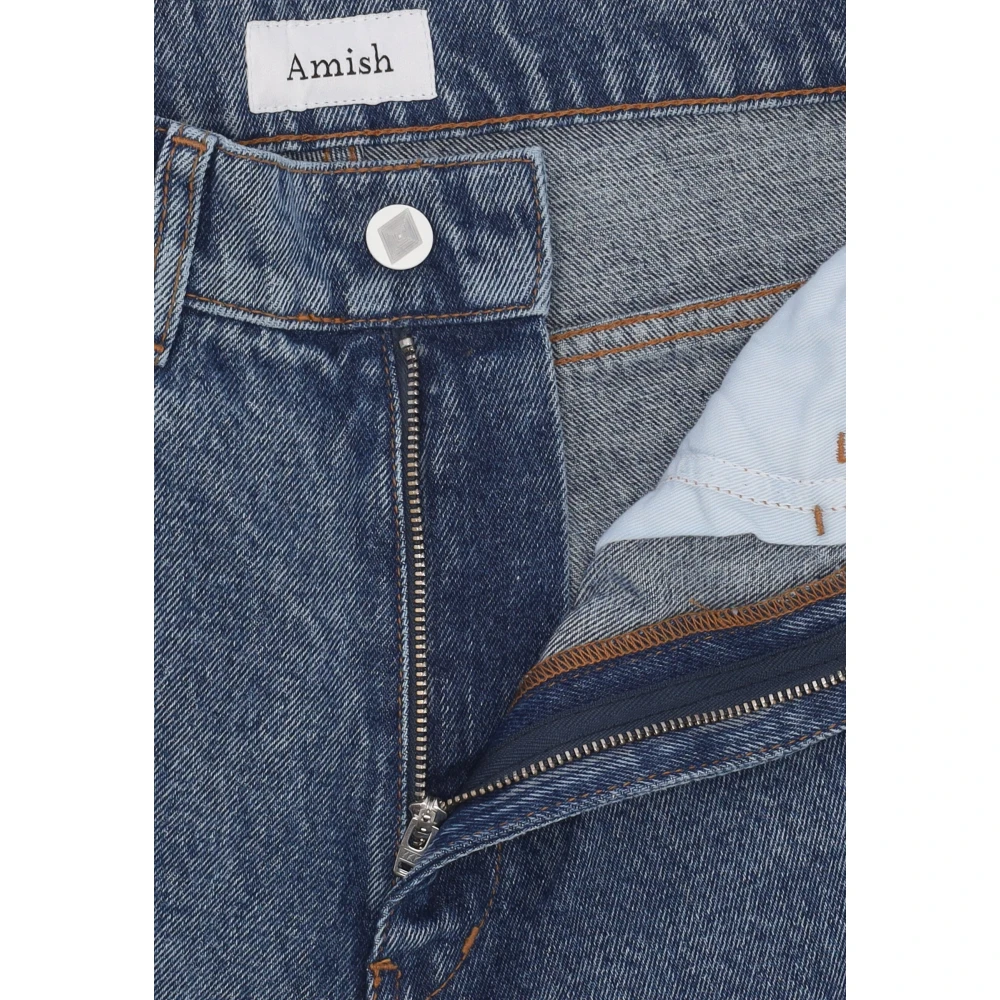 Amish Denim Heren Jeans met Ritssluiting Blue Heren