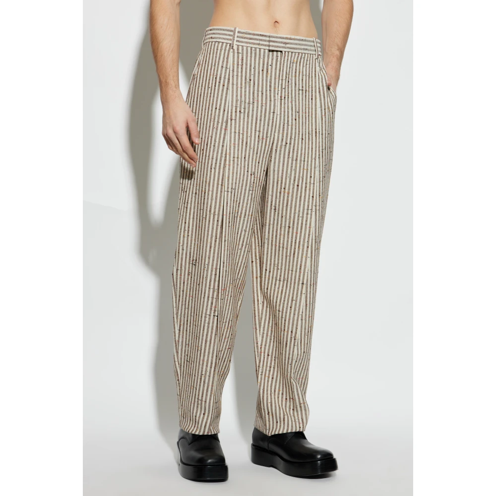 Bottega Veneta Broek met gestreept patroon Beige Heren