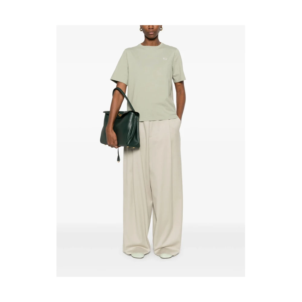 Maison Kitsuné Sage Green Crew Neck T-shirt Green Dames