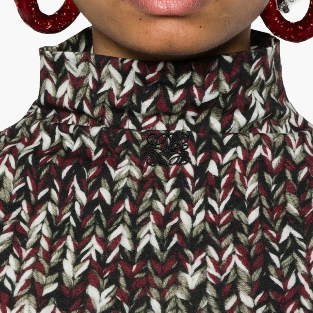 Loewe Katoenen T-shirt met lange mouwen en Anagram Motif Multicolor Dames