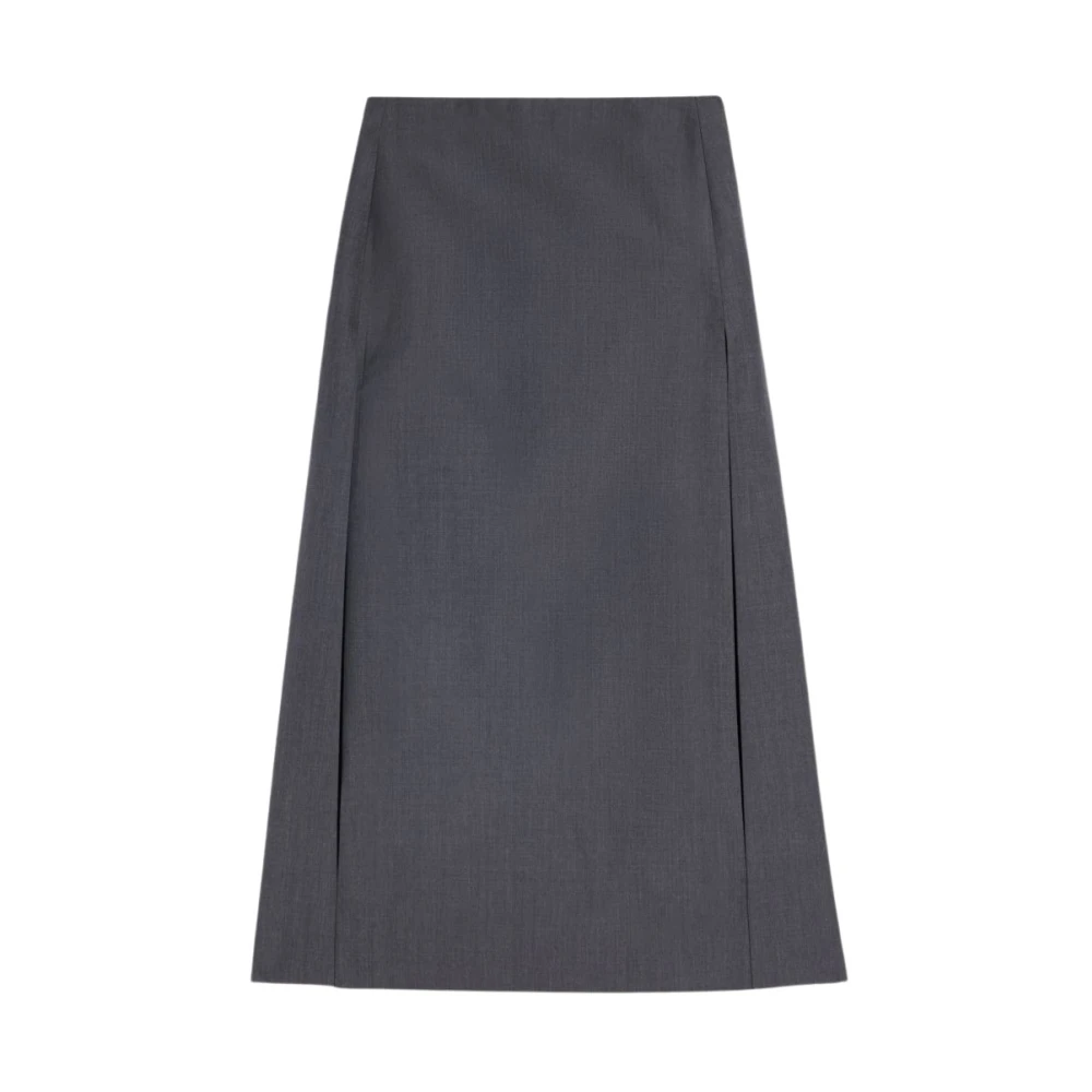 Jil Sander Women's Gray Wool Fil-À-Fil Skirt - Image 5
