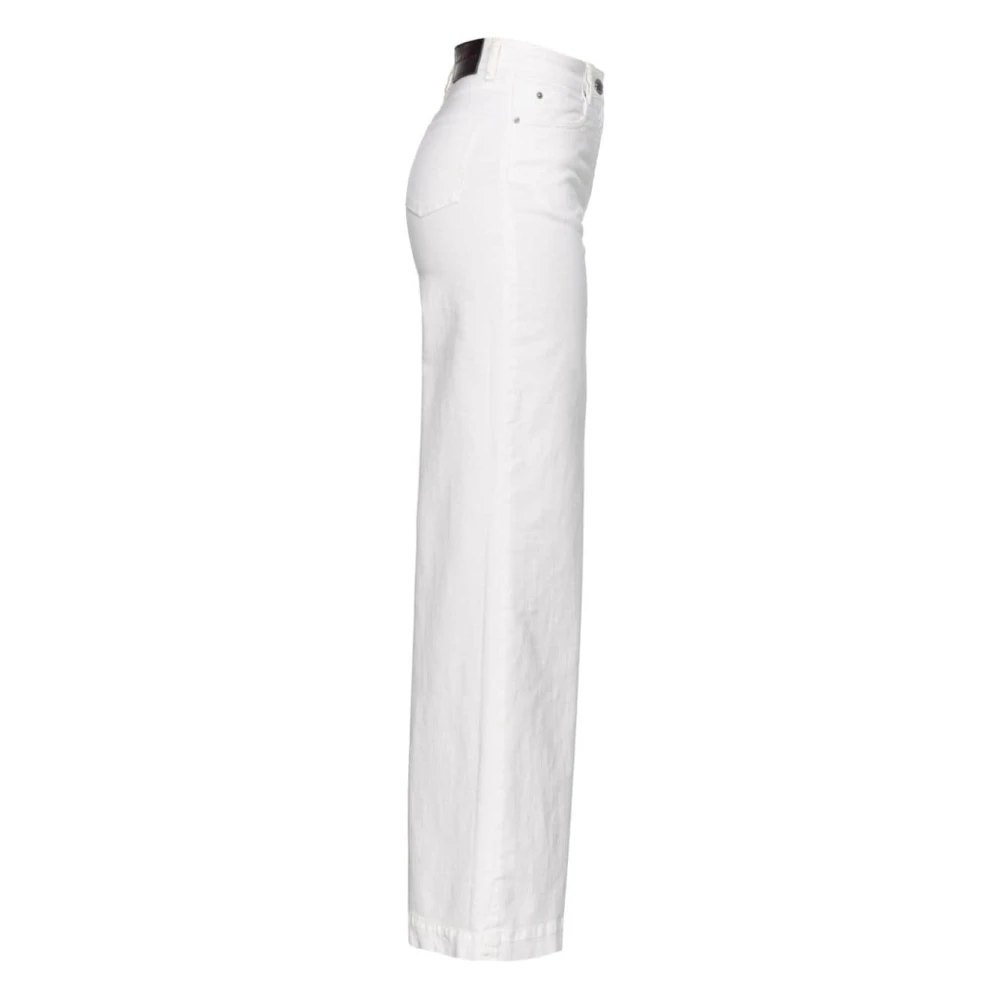 pinko Witte Katoenmix Wijde Pijp Broek White Dames