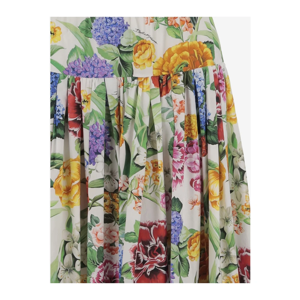 Dolce & Gabbana Hoge Taille Bloemen Ruche Rok Multicolor Dames