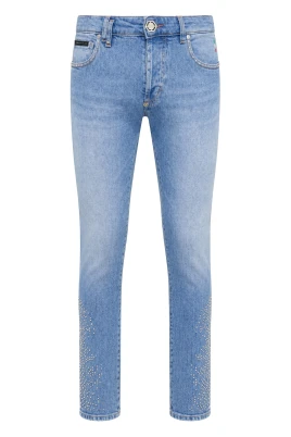 Denim Super Straight Cut Trousers Studs