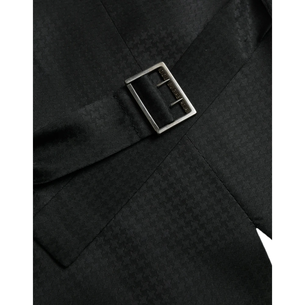 Dolce & Gabbana Zwart Wol Formeel Jurk Vest Black Heren