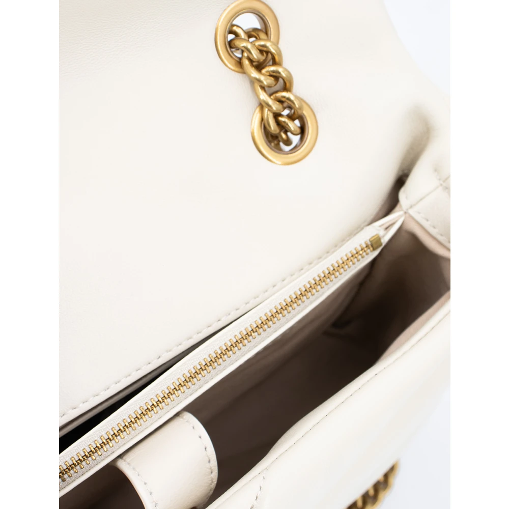 pinko Puff Schoudertas van Leer-effect Stof White Dames