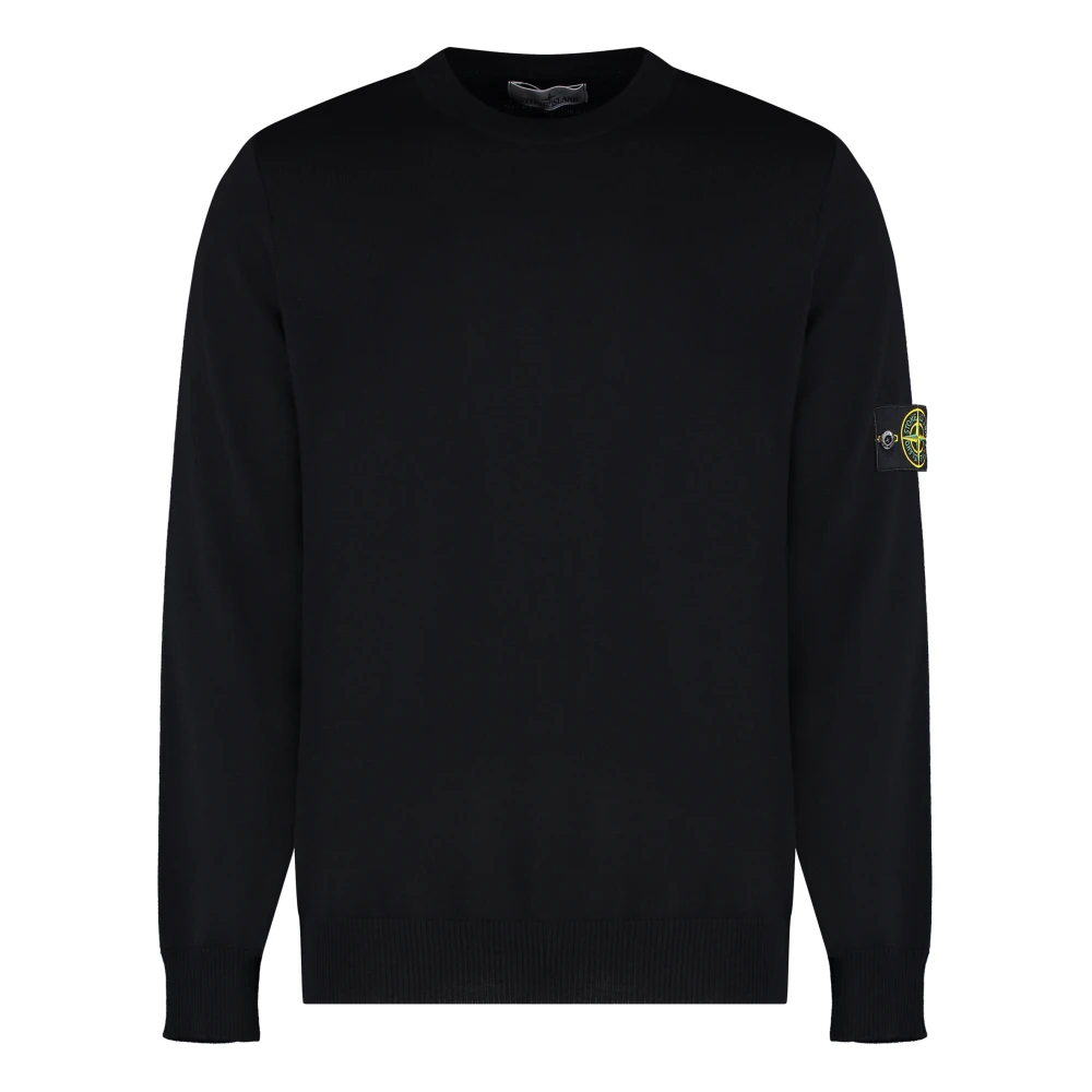Stone Island Black Virgin Wool Crew-Neck Jumper - Male - Round-Neck Knitwear - 2XL - Knitwear