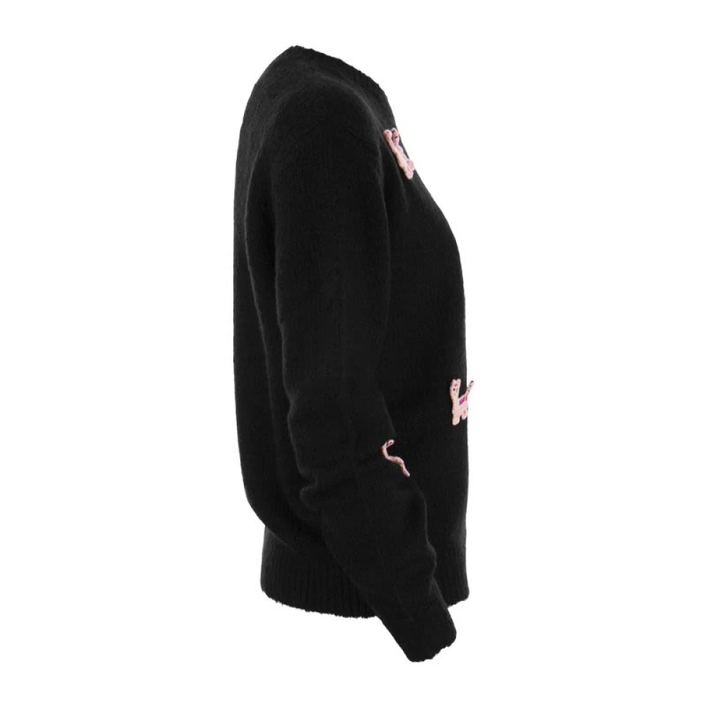 MC2 Saint Barth Alpacablend trui met borduursel Black Heren