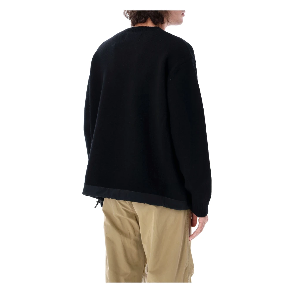 And Wander Zwarte Gebreide Trui Sweater Aw24 Black Heren