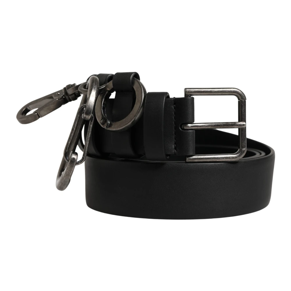 Dolce & Gabbana Mannelijk Zwart Accessoires Heren, 100 Cm, Leer, Kalfsleren Riem