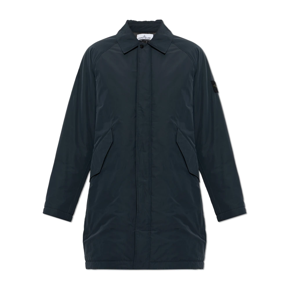 Stone Island Men's Micro Twill Thigh Length Parka Jacket - Navy V0020 - M - Image 3