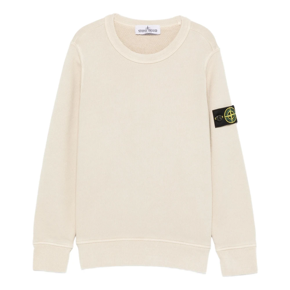 Stone Island Boys Beige Kids Knitwear, 10 Y, Kids Crewneck Sweatshirt Badge