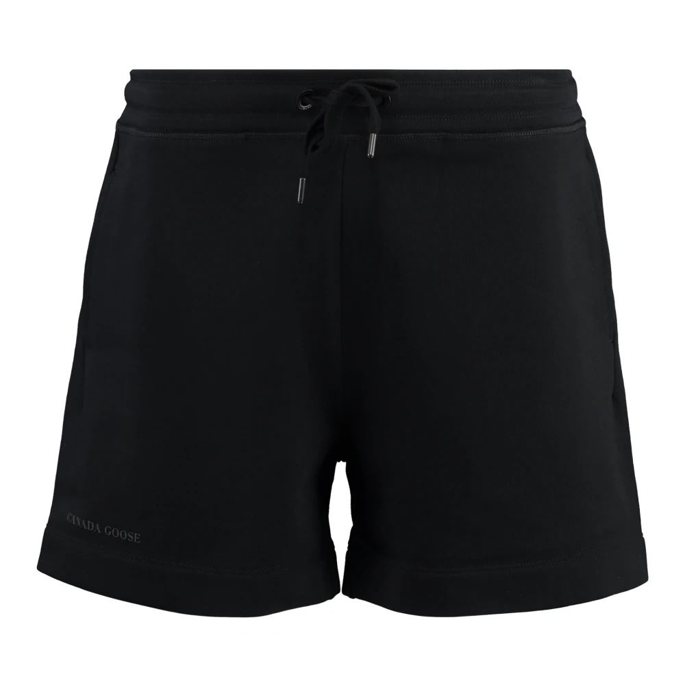 Canada Goose Katoenen shorts met achterzak Black Dames