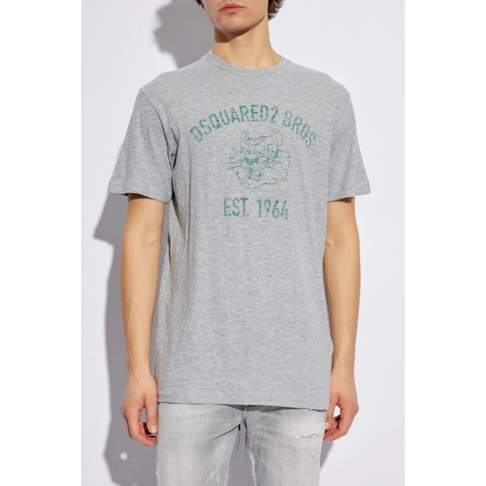 Dsquared2 T-shirt met print Gray Heren