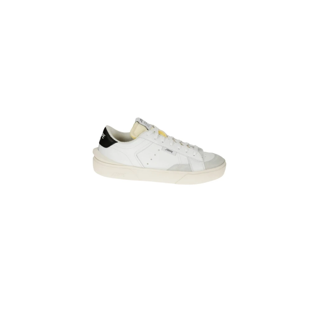 Strype Witte Leren Sneakers Heren Schoenen Zwart