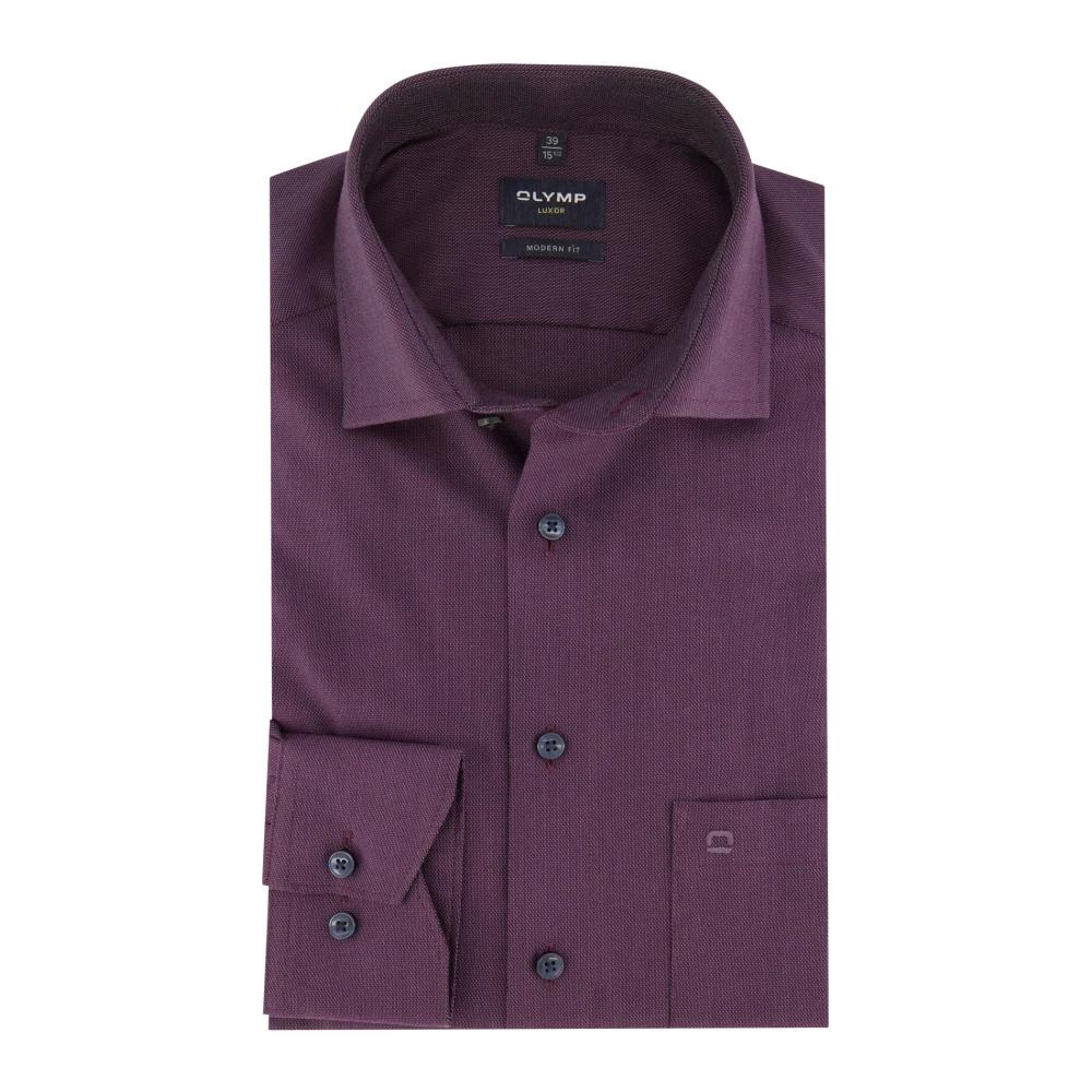 Olymp Aubergine Business Overhemd Purple Heren