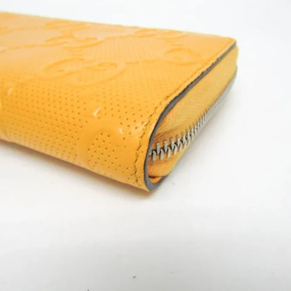 Gucci Vintage Pre-owned Leather wallets Yellow Dames