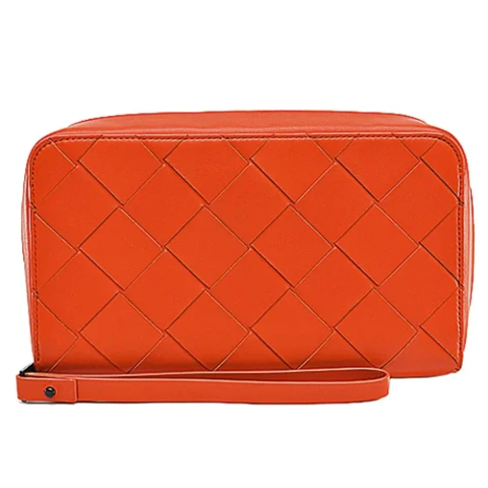 Bottega Veneta Vintage Pre-owned Leather clutches Orange Dames