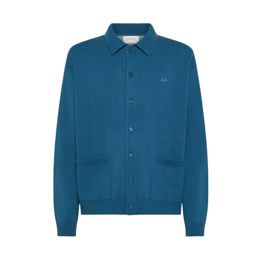 Sun68 Men's Blue Cardigan - Cardigans - L - Knitwear