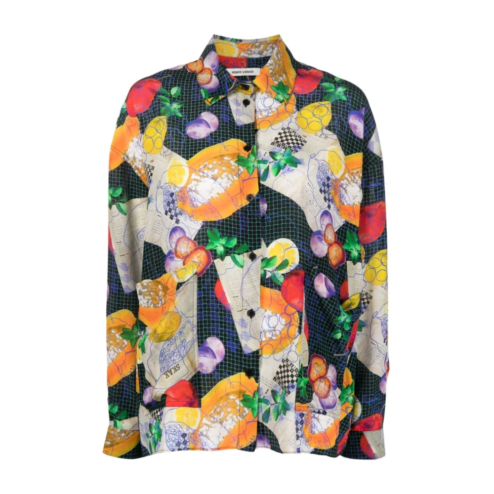 Henrik Vibskov Fruitprint Zijden Overhemd Multicolor Dames