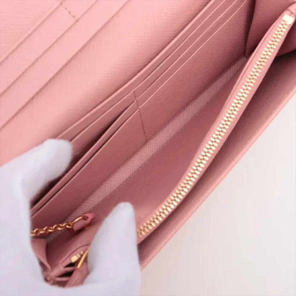 Prada Vintage Pre-owned Leather wallets Pink Dames