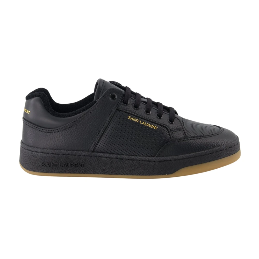 Saint Laurent Snörning Läder Bicolor Sneakers Black, Herr