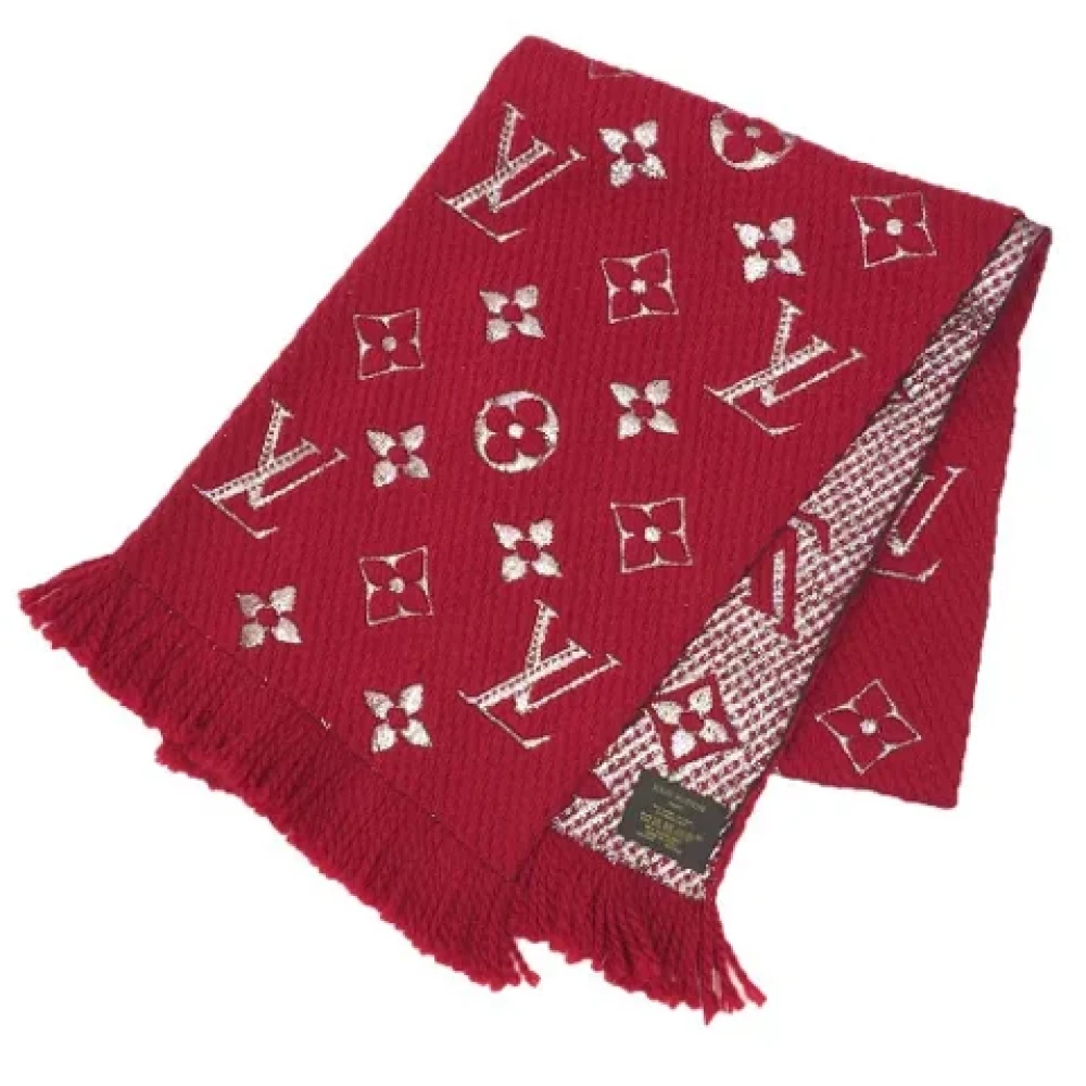 Louis Vuitton Vintage Pre-owned Wool scarves Red Dames