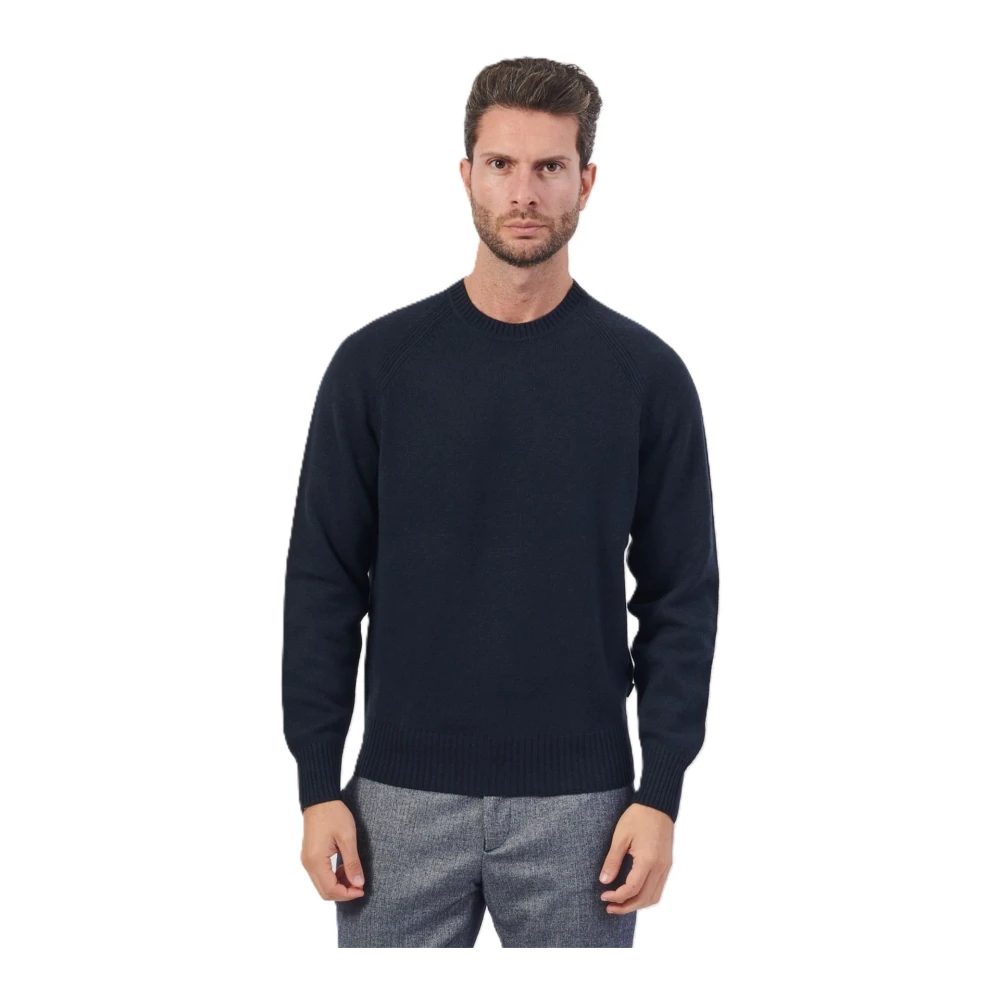 Boss Men's Blue Cashmere Crewneck Jumper