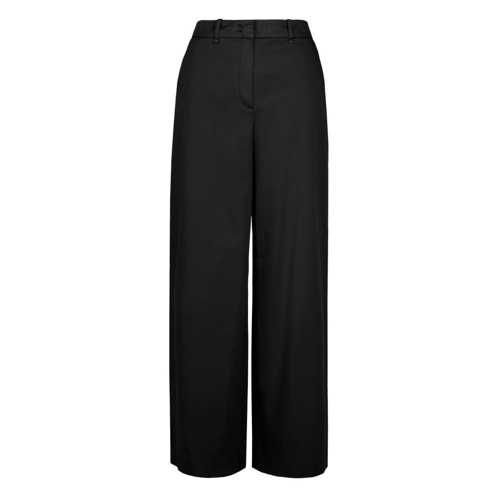 Bomboogie Donna Nero - Pantaloni Palazzo In Raso Di Cotone - Trousers - Xl