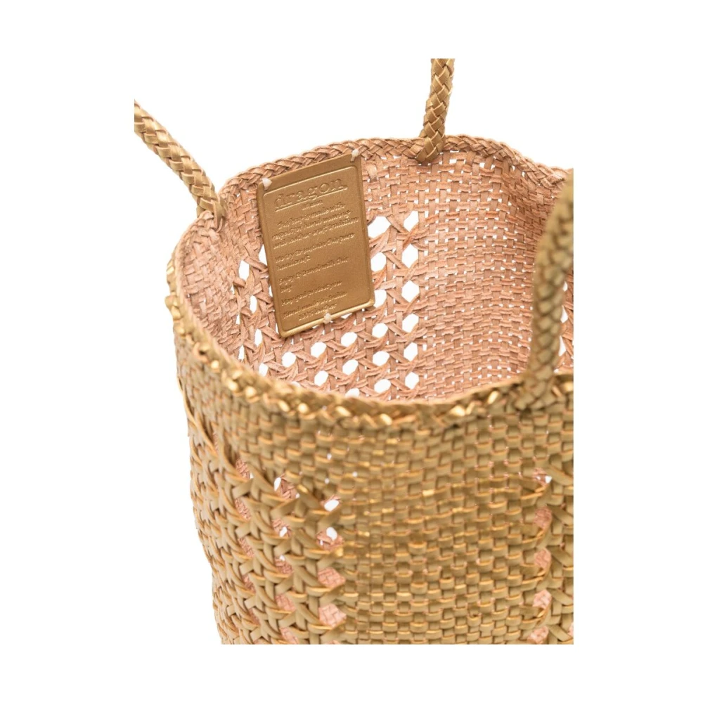 Dragon Diffusion Goudkleurige Metallic Leren Gevlochten Handtas Yellow Dames