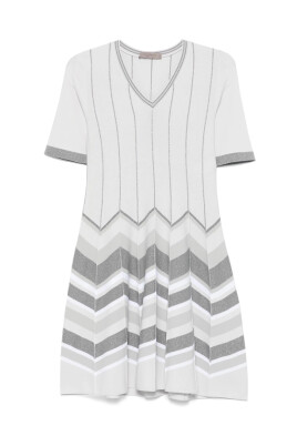 metallic-chevron-knit-mini-dress