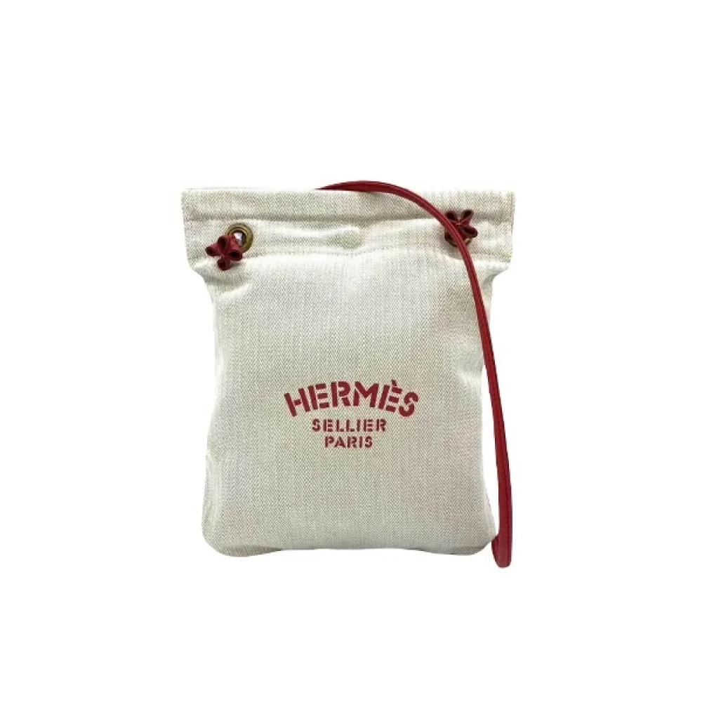 Hermès Vintage Pre-owned Cotton shoulder-bags White Dames