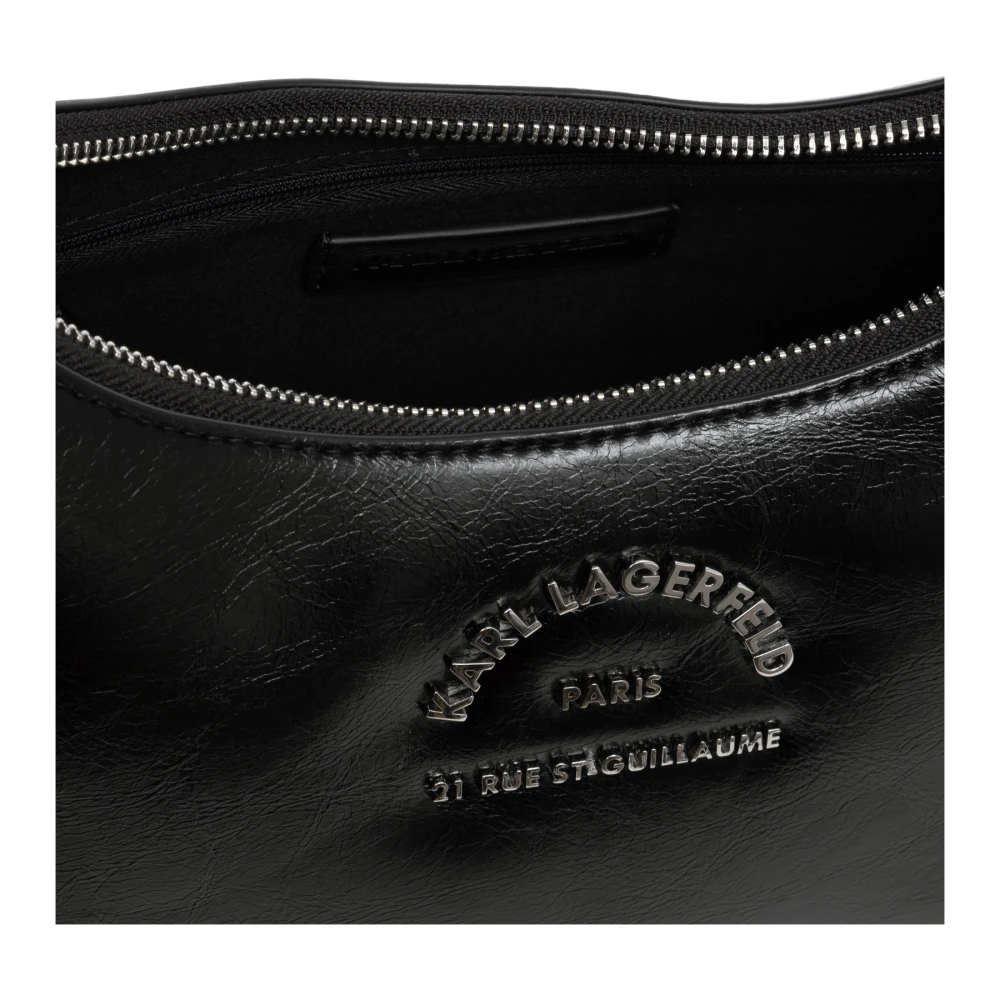 Karl Lagerfeld Stijlvolle Hobo Tas met Ritssluiting Black Dames