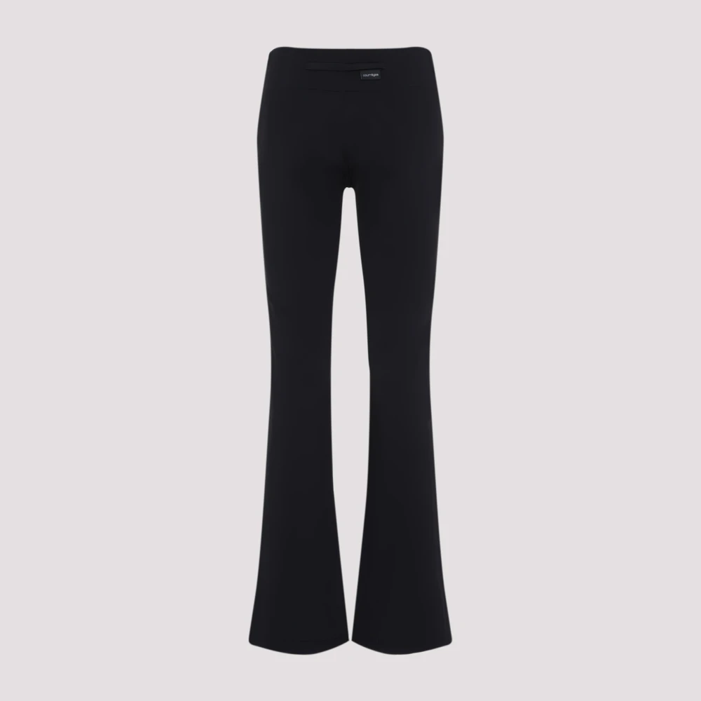 Courrèges Zwarte Scuba Tech Bootcut Broek Black Dames