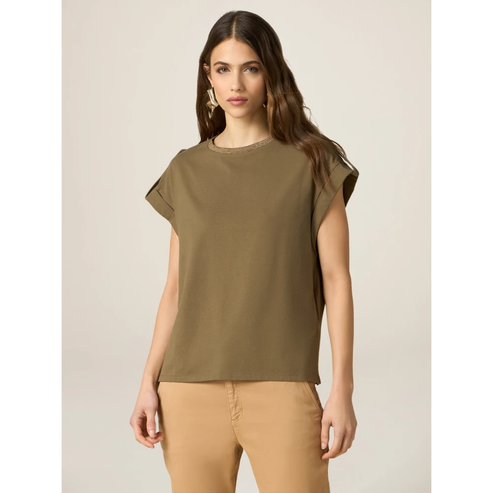 Oltre T-shirt met Kimono-mouwen Green Dames