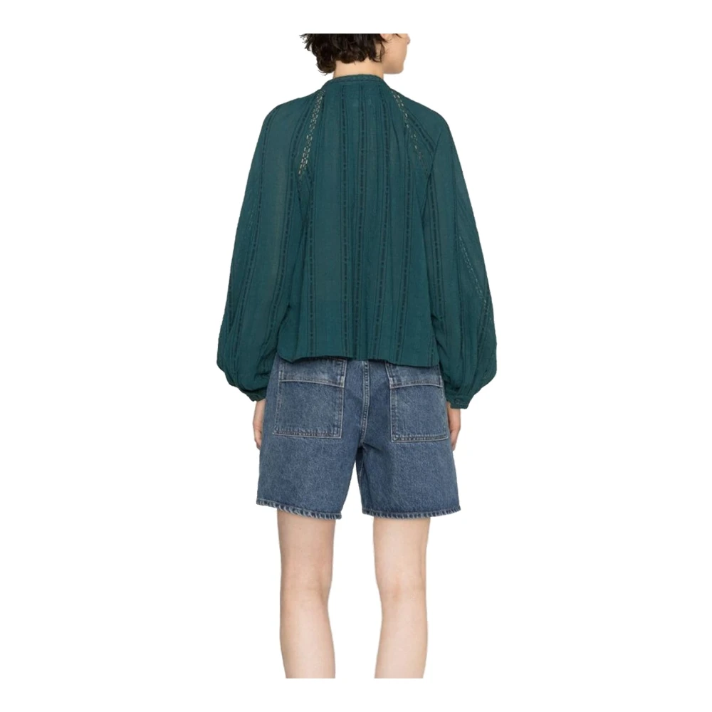 Isabel Marant Étoile Imayae Shirt Lange mouw Knoopsluiting voorzijde Green Dames