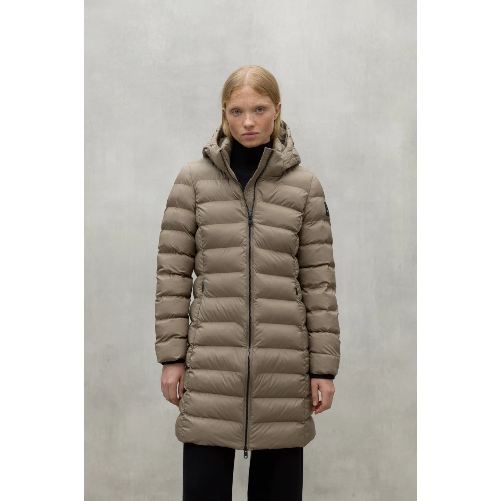 Ecoalf Stijlvolle Jas in Mocca Kleur Beige Dames