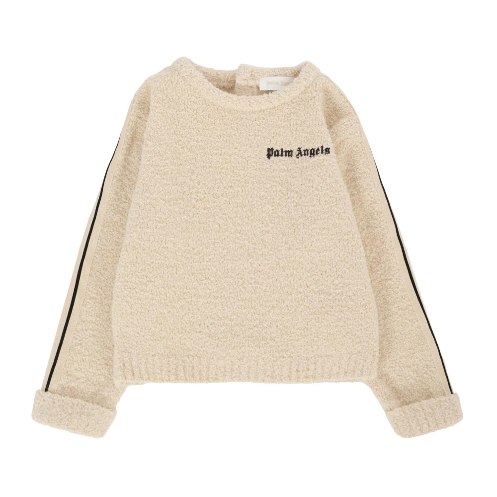Beige Teddy Fabric Crew Neck Sweatshirt - Palm Angels - Modalova