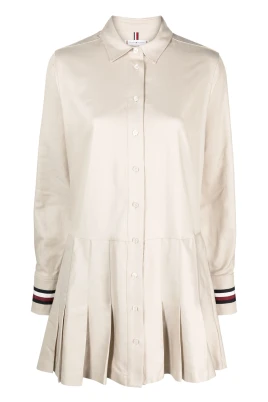 Beige Mini Klänning Global STP LS