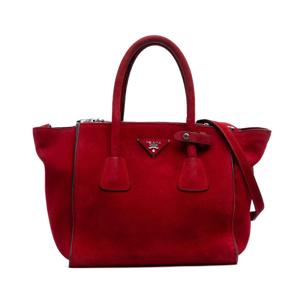 Prada Vintage Röd Pre-Owned Väska I Mockaläder