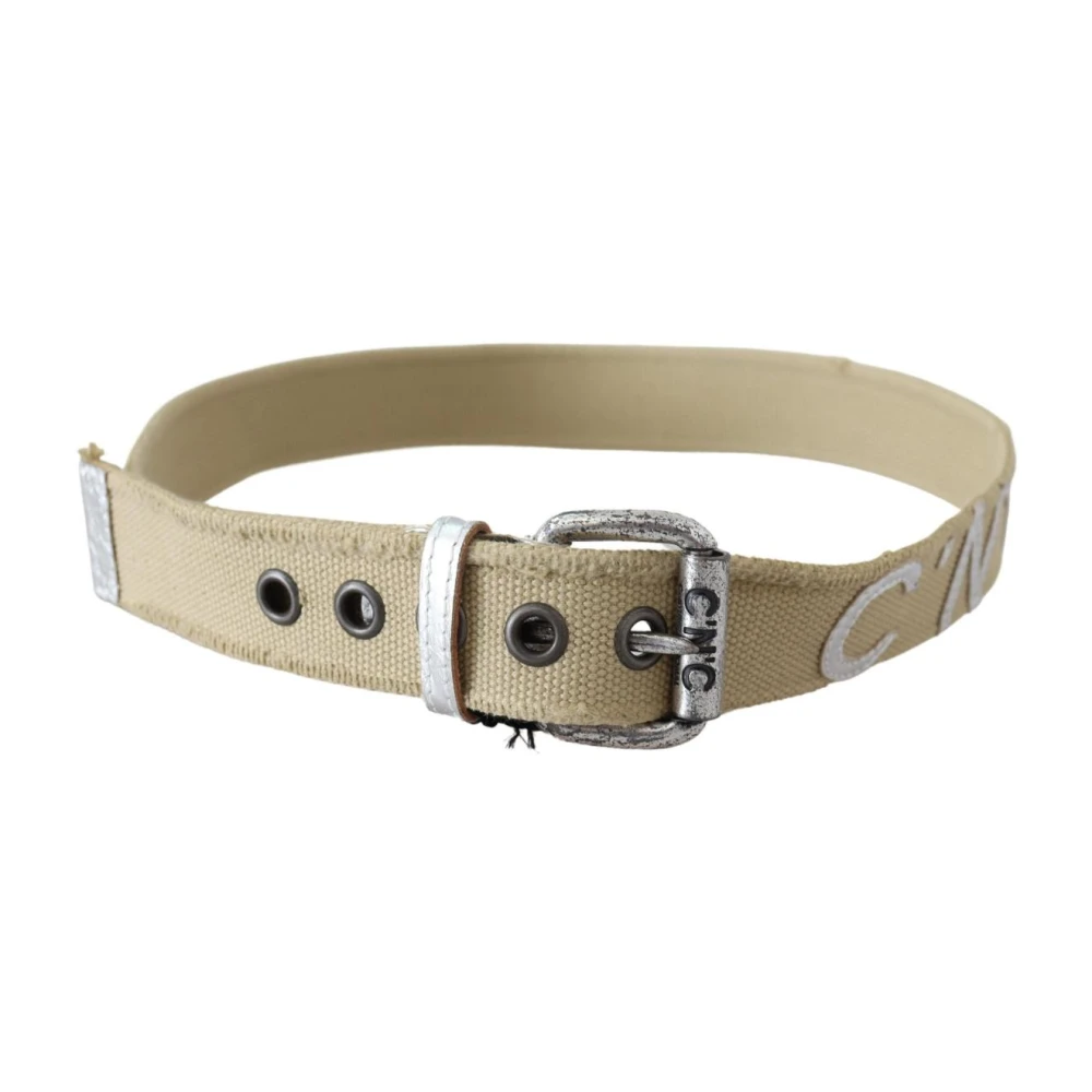 Costume National Women's Beige Belts, 85 Cm, Canvas Leather Fashion Belt