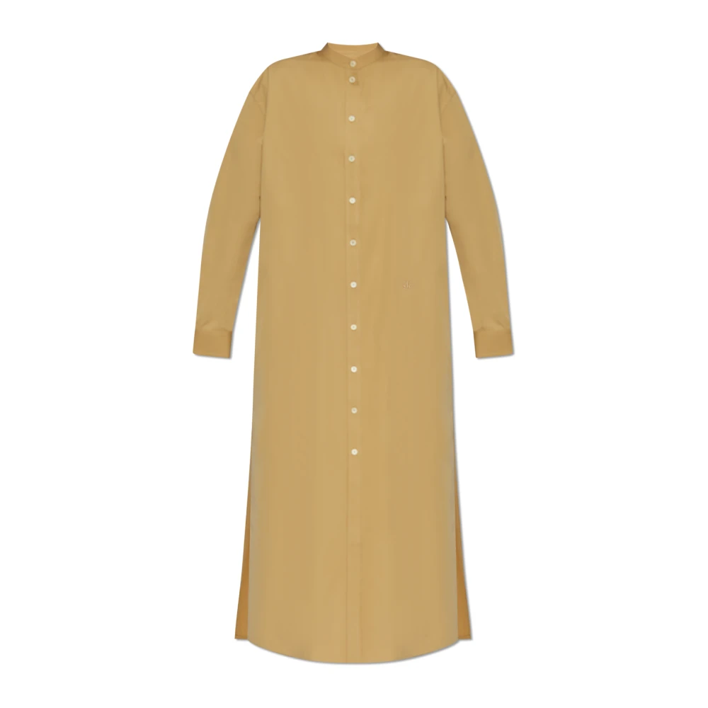 Jil Sander Jurk met geborduurd logo Beige Dames