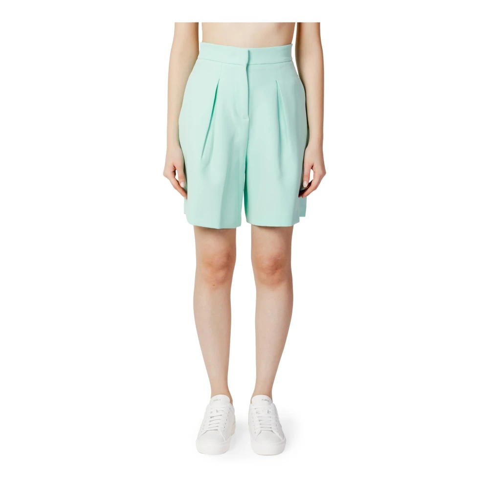 Hinnominate Turkosa Plain Shorts Vår/Sommar Dragkedja Stängning Blue, Dam