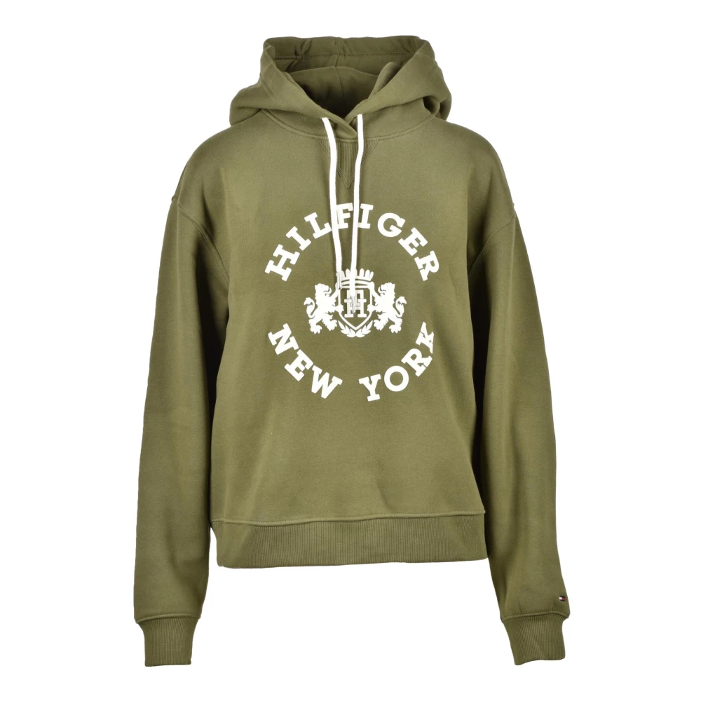 Tommy Hilfiger Stijlvolle Sweater met Katoen-Polyester Mix Green Dames