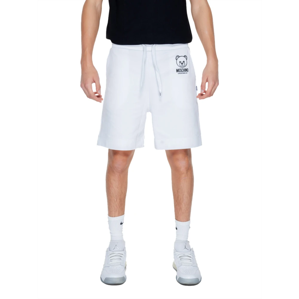 Love Moschino Witte sportieve shorts met logo White Heren