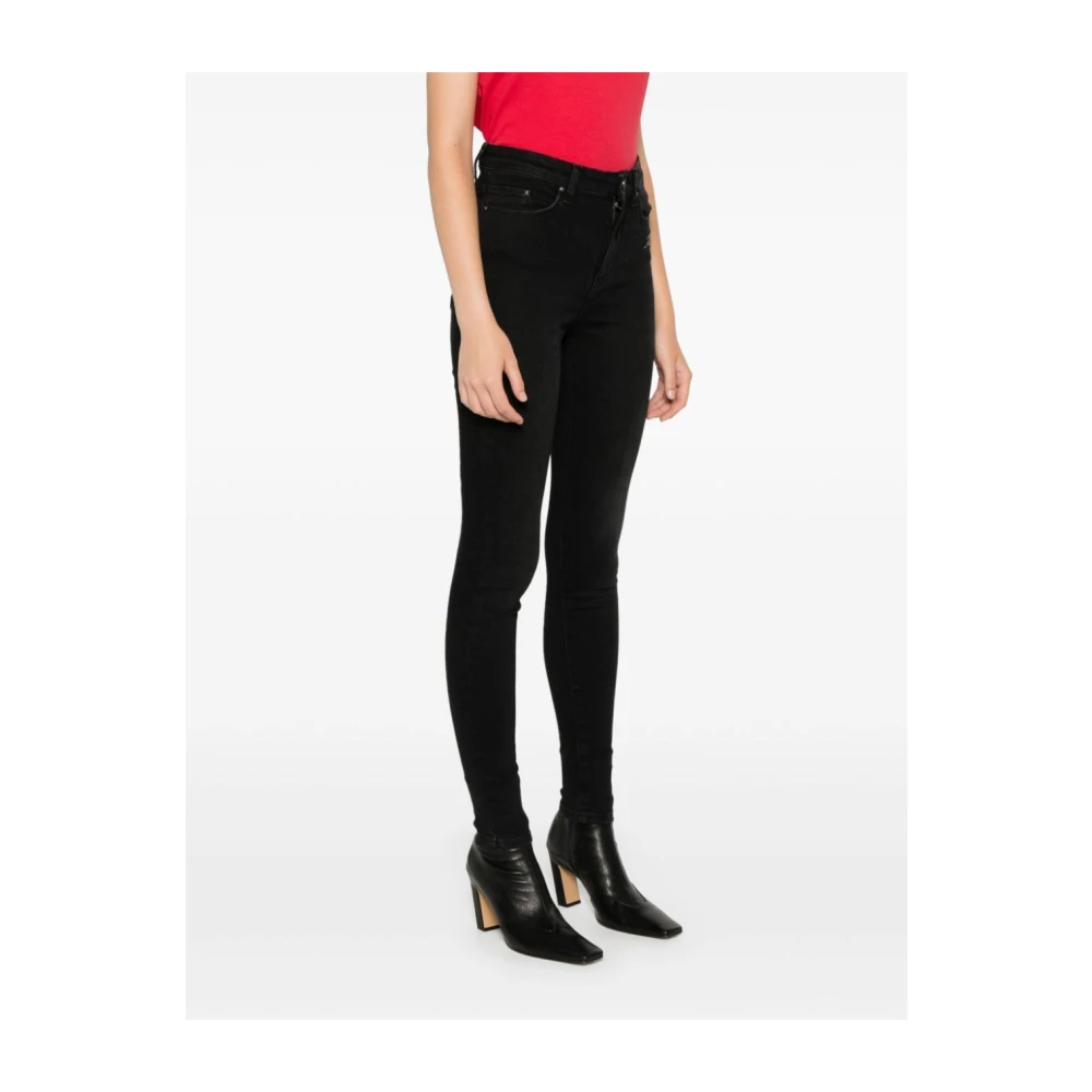 Karl Lagerfeld Skinny Jeans MET Kristallogo Black Dames