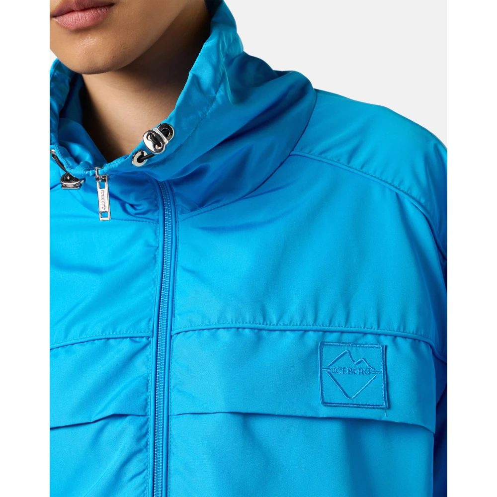Iceberg Kobaltblauwe jas van nylon actieve stof met intern gaas Blue Dames
